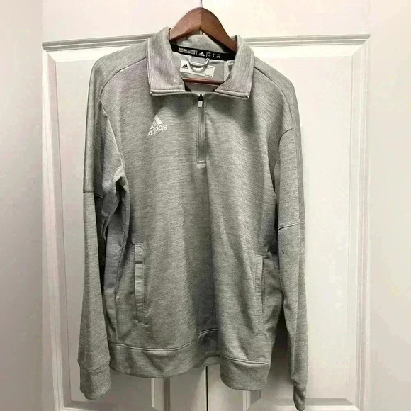 Adidas Quarter‎ Zip Sweatshirt Adult Medium Large Gray Men's - Picture 1 of 6